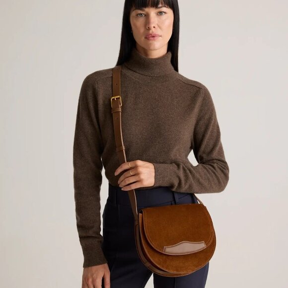 Quince Handbags - Quince Italian Suede Saddle Bag NEW
